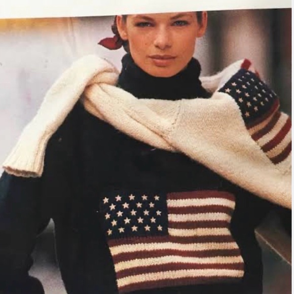 SALE VTG Ralph Lauren’s Iconic Americana RL Flag Knitted Cotton Sweater- Medium - Picture 3 of 10